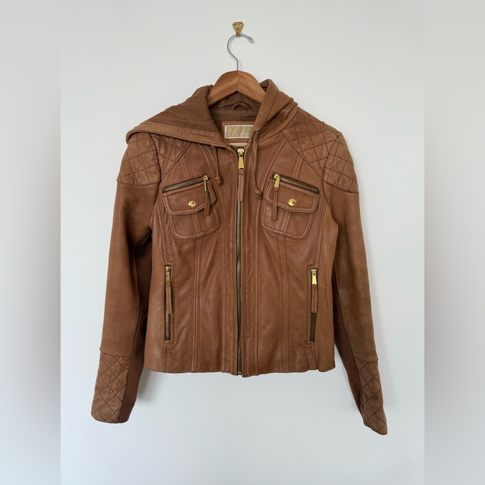 Michael Kors Vintage Light Brown Leather Jacket